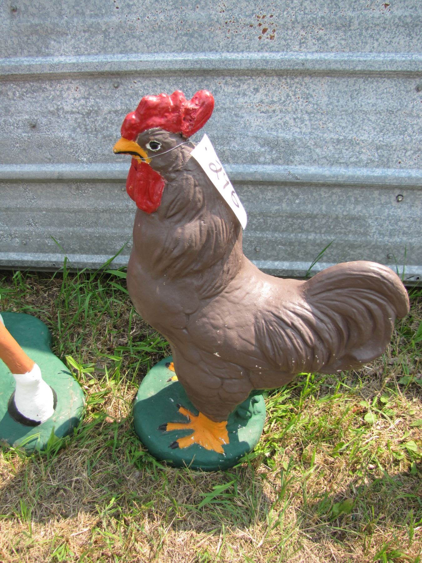Cement rooster lawn ornament
