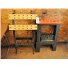 Image 1 : Lot with folding work stand and two folding sawhorses