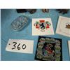 Image 2 : Lot with assorted ceramic tiles with painted scenes, small ornaments etc