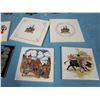 Image 3 : Lot with assorted ceramic tiles with painted scenes, small ornaments etc