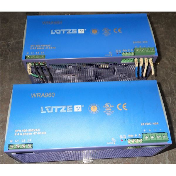 Lot of (2) Lutze #WRA960-24 Power Supplies