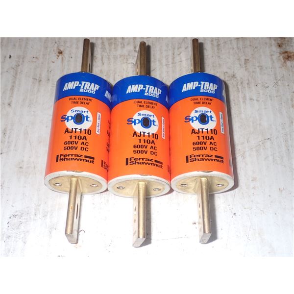 Lot of (3) Amp-Trap #AJT110 Fuses