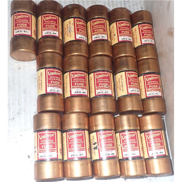 Lot of (16) Limitron #JKS-45 Fuses