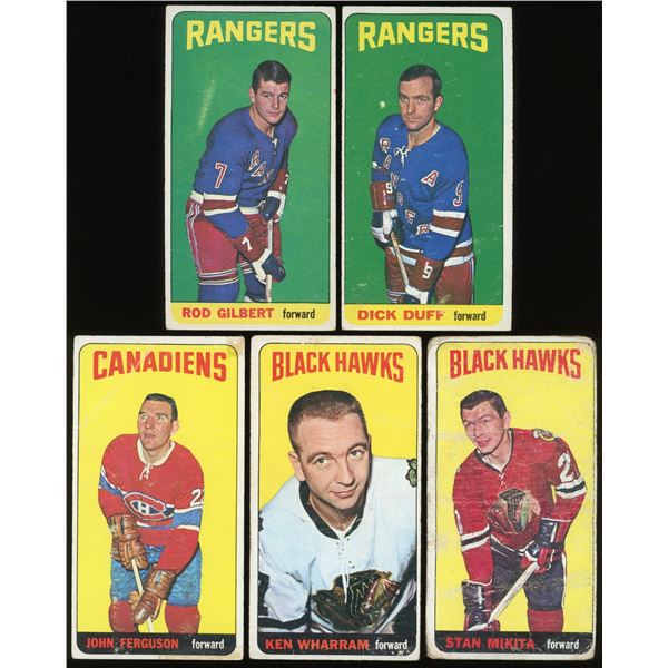 Lot of 5 x 1964-65 Topps Hockey Cards (Stars)