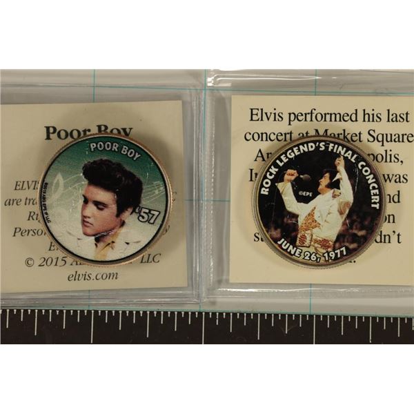 2 COLORIZED ELVIS PRESLEY ON BU JFK HALF DOLLARS