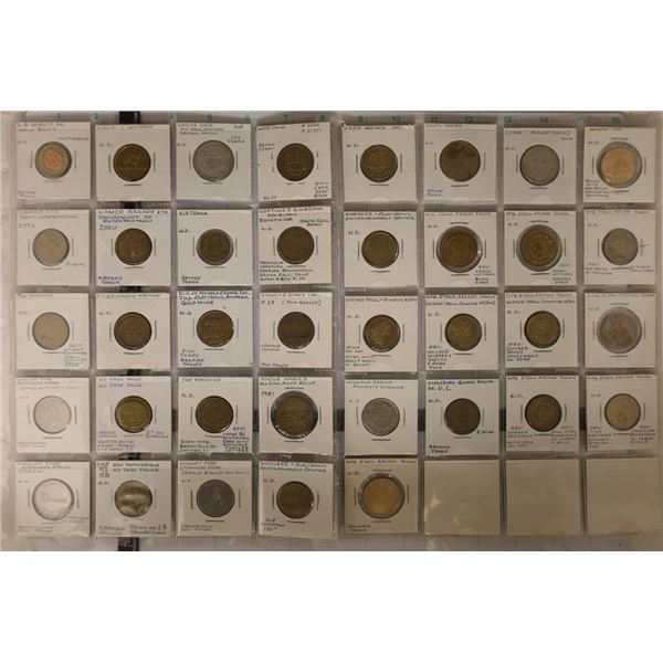 37 VINTAGE METAL ARCADE TOKENS: MARDI MONEY,