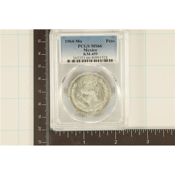 1964-M MEXICO PESO PCGS MS66 KM-459