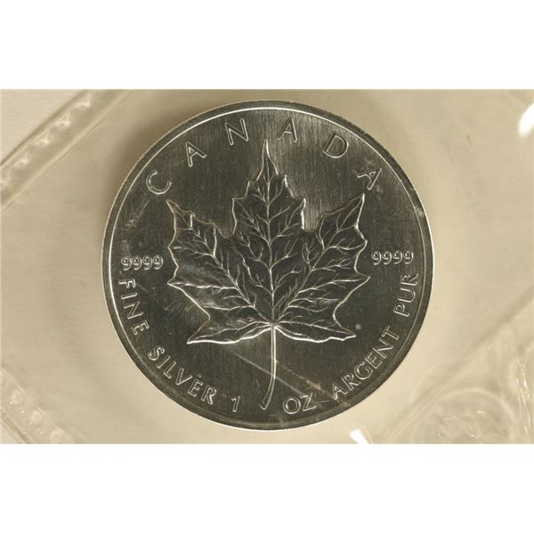 1990 CANADA SILVER $5 MAPLE LEAF BRILLIANT UNC