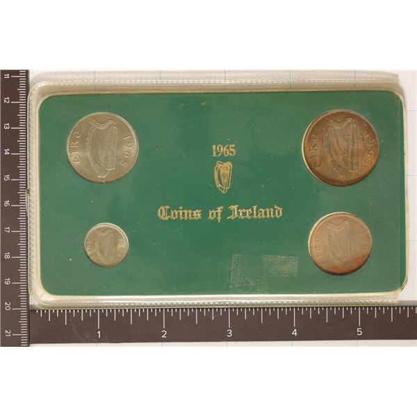 1965 COINS OF IRELAND 4 COIN UNC SET ON CARD