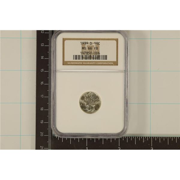 1939-D MERCURY DIME NGC MS66 FB (FULL BANDS)