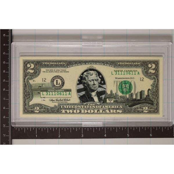 2003-A US $2 FRN WITH NORTH CAROLINA OVERLAY CU