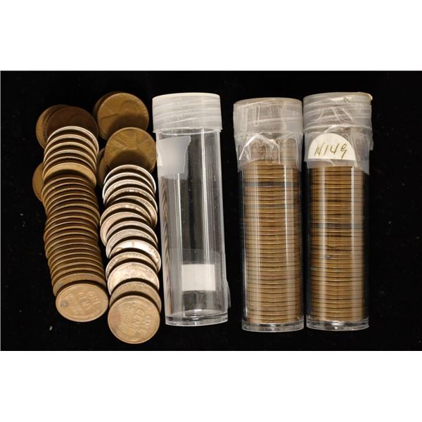 3 SOLID DATE ROLLS OF LINCOLN WHEAT CENTS: 1946,