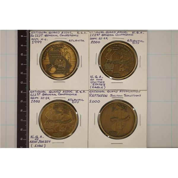 4-NATIONAL GAURD 1 1/2  METAL TOKENS (BRONZE):