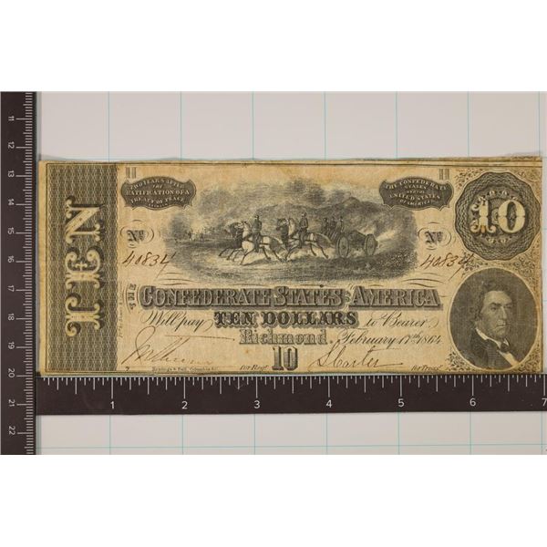 1864 CONFEDERATE STATES OF AMERICA RICHMOND $10