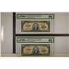 Image 1 : 2-1949 CUBA 20 PESO BILLS BOTH PMG CERTIFIED: