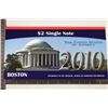 Image 3 : 2010 BOSTON FEATURING A 2003-A US $2 FRN CRISP UNC