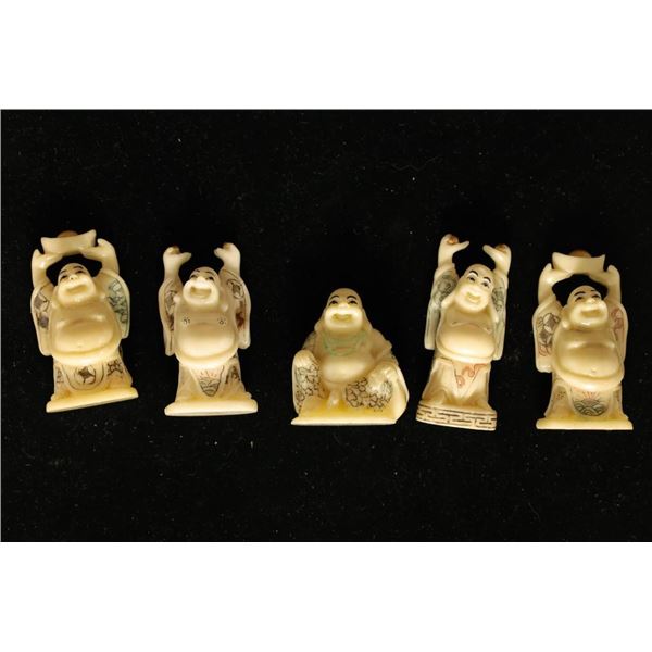 5 JAPANESE SIGNED "NETSUKES" A NETSUKE IS A