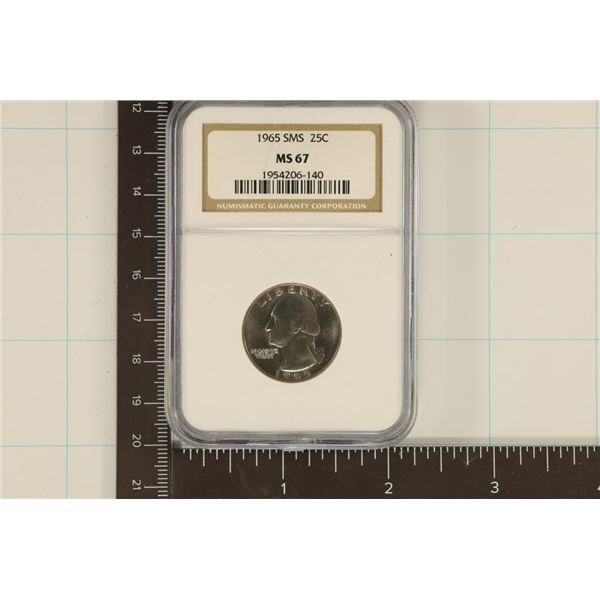 1965 SMS WASHINGTON QUARTER NGC MS67