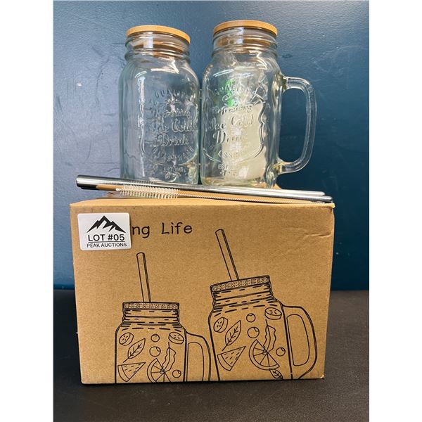 Lot of 1 2-Pack Mason Jar Mugs