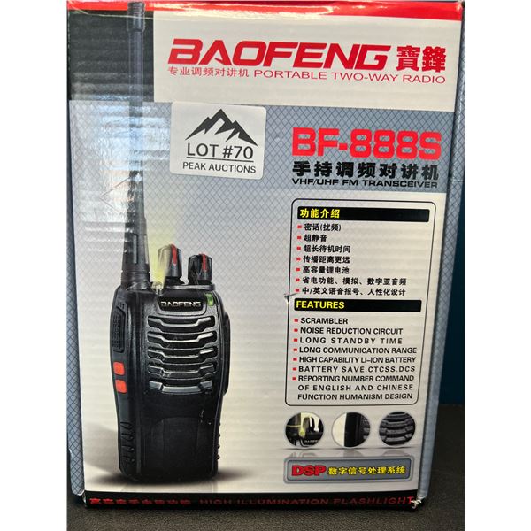 Lot of 1 Baofeng Portable 2 Way Radio