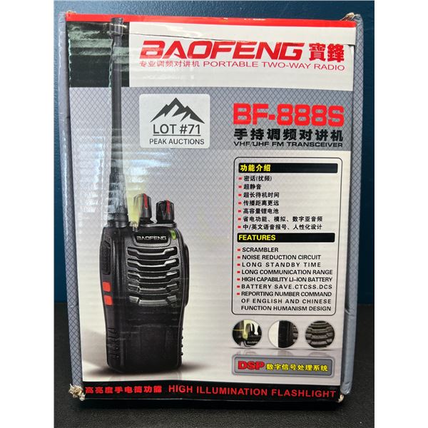 Lot of 1 Baofeng Portable 2 Way Radio