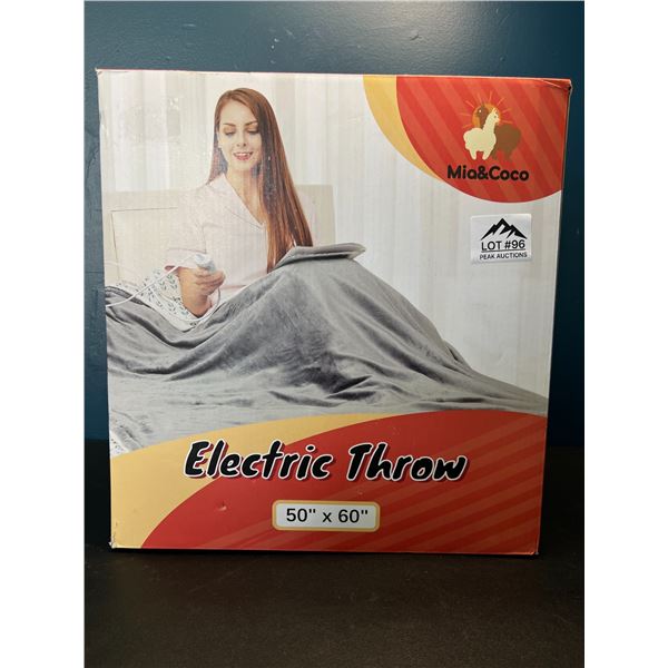 Lot of 1 Electric Heated Throw Blanket - 50x60inch - Grey