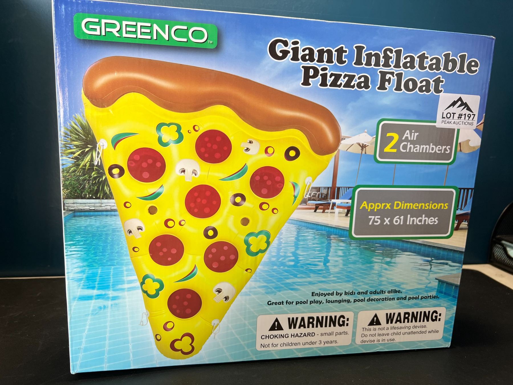 Pizza Inflatable Pool Float Lot of 1 Giant Inflatable Pizza Pool Float - 75 x 61 inches!
