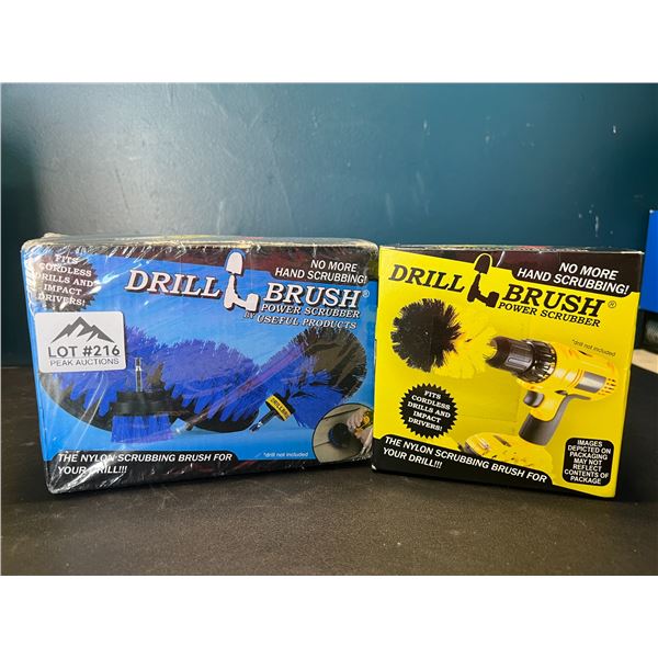 Lot of 2 Drill Brush Power Scrubber Cleaning Brush Attachments