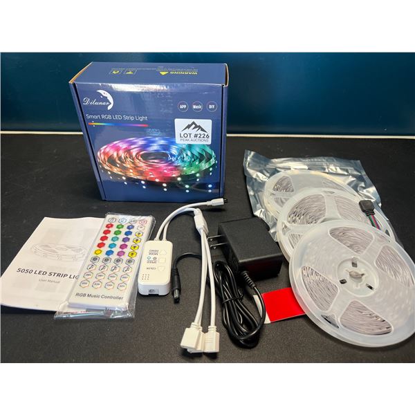 Lot of 1 Smart RGB LED Strip Light Kit - 98.4FT LONG Length!