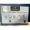 Image 2 : Lot of 3 Wasserstein Wired Floodlights/Chargers/Mounts