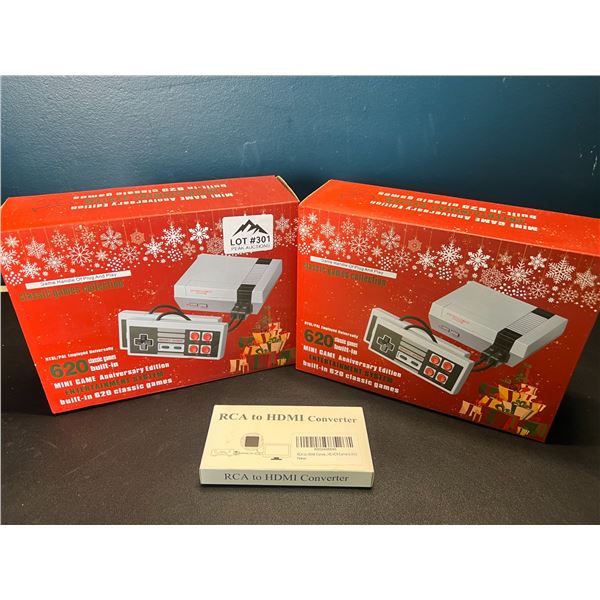 Lot of 2 Mini Game Anniversary Edition Entertainment Systems - 620 Retro/Classic Games Built-In