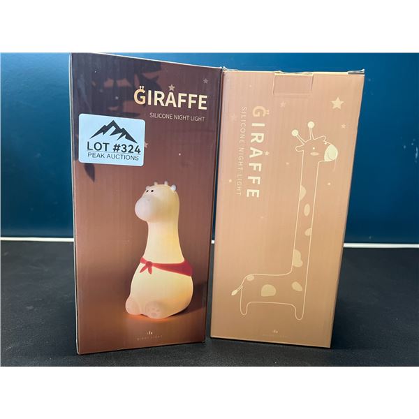 Lot of 2 LED Giraffe Silicone Night Lights