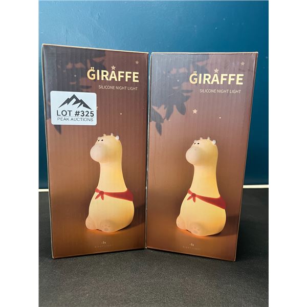 Lot of 2 LED Giraffe Silicone Night Lights