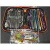 Image 2 : Lot of 2 Crochet Hook Sets w/ Stitch Markers, Needles, & Case
