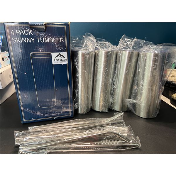 Lot of 1 4-Pack Skinny Tumblers w/ Straws