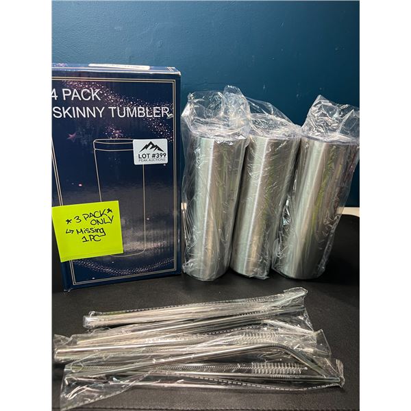 Lot of 1 3-Pack Skinny Tumblers w/ Straws