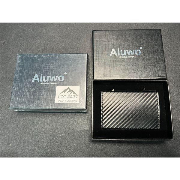 Lot of 2 Carbon Style Minimalist Slim Wallets - Quick Eject