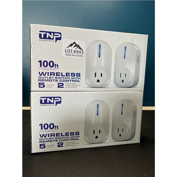 Lot of 2 Multi-Packs of Wireless Outlets w/ Remote Control - 5pcs per box