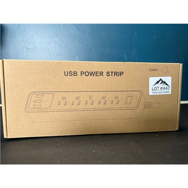 Lot of 1 Multi-Outlet Power Bar/Surge Protector w/ USB Charging Ports