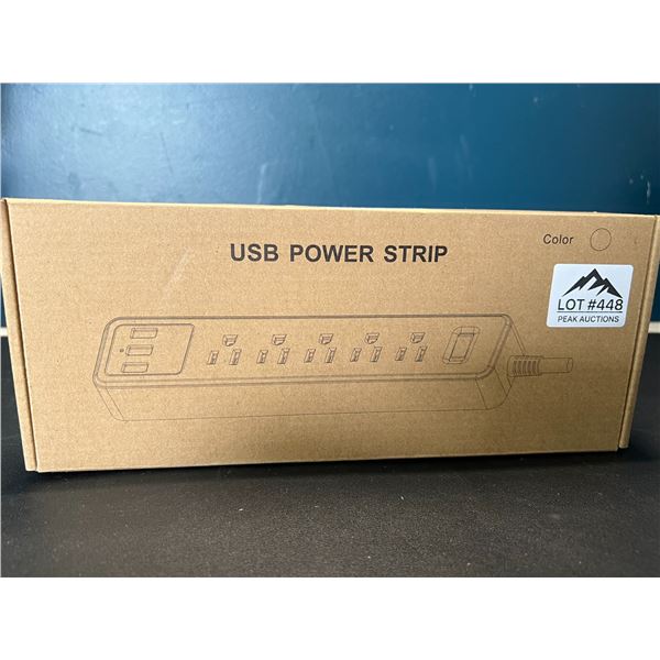 Lot of 1 Multi-Outlet Power Bar/Surge Protector w/ USB Charging Ports