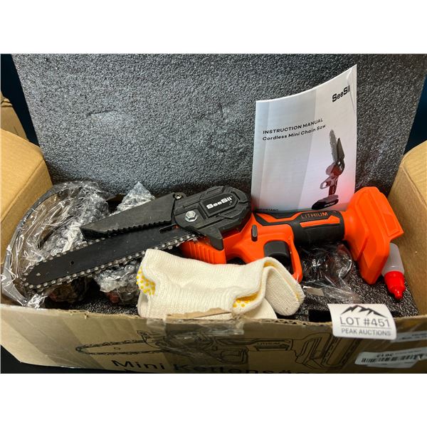 Lot of 1 6-Inch Cordless Mini Chainsaw - Rechargeable - Includes 2 Batteries