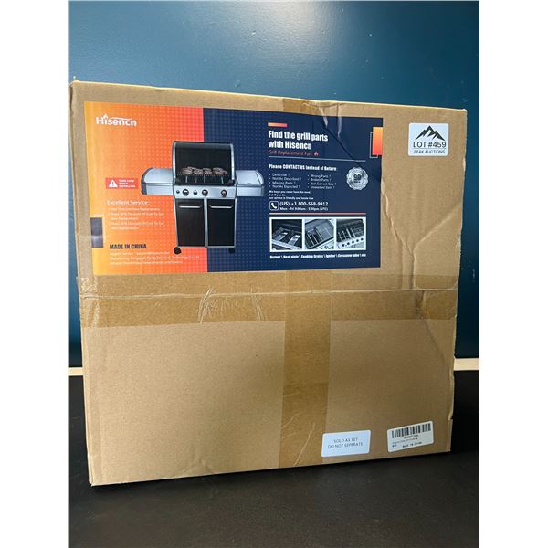 Lot of 1 Box of Hisencn BBQ Grill Replacement Parts - Burner/Heat Plate/Cooking Grates/Igniter/ etc.