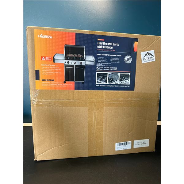 Lot of 1 Box of Hisencn BBQ Grill Replacement Parts - Burner/Heat Plate/Cooking Grates/Igniter/ etc.