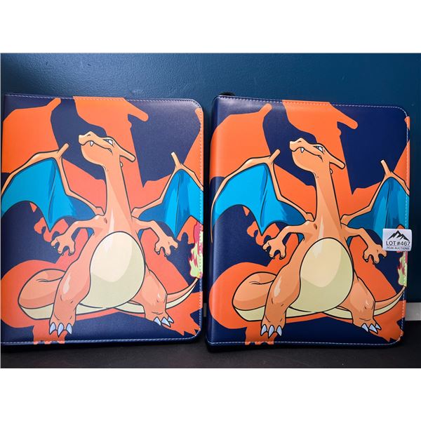 Lot of 2 Leather Pokemon Premium Card Binders - Holds 900 Cards per Binder (Large Size Binders)