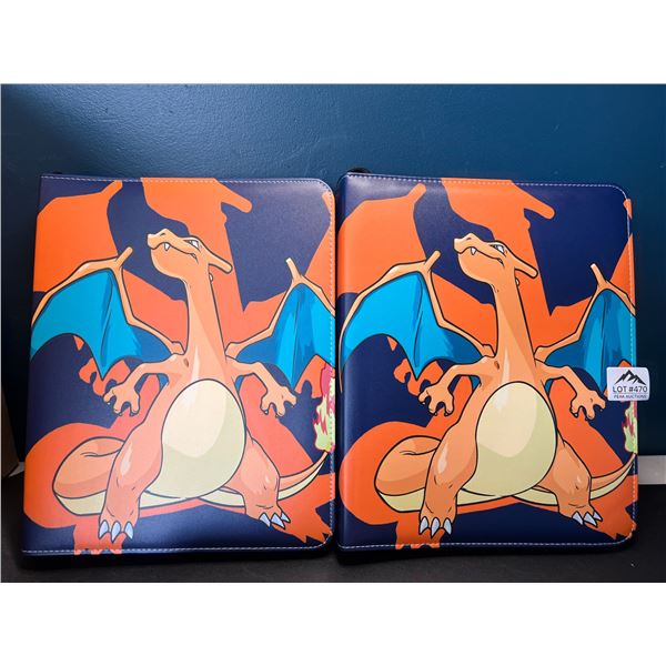 Lot of 2 Leather Pokemon Premium Card Binders - Holds 900 Cards per Binder (Large Size Binders)