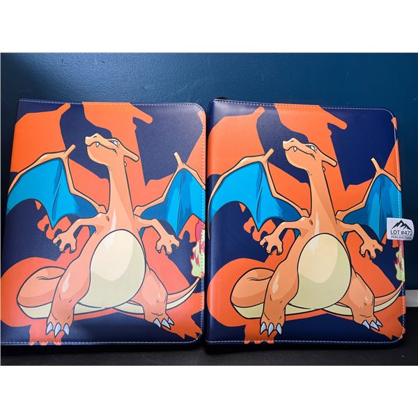 Lot of 2 Leather Pokemon Premium Card Binders - Holds 900 Cards per Binder (Large Size Binders)