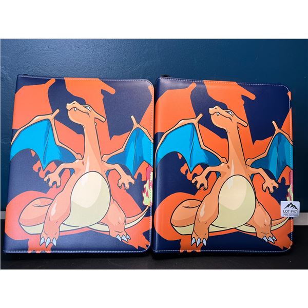 Lot of 2 Leather Pokemon Premium Card Binders - Holds 900 Cards per Binder (Large Size Binders)