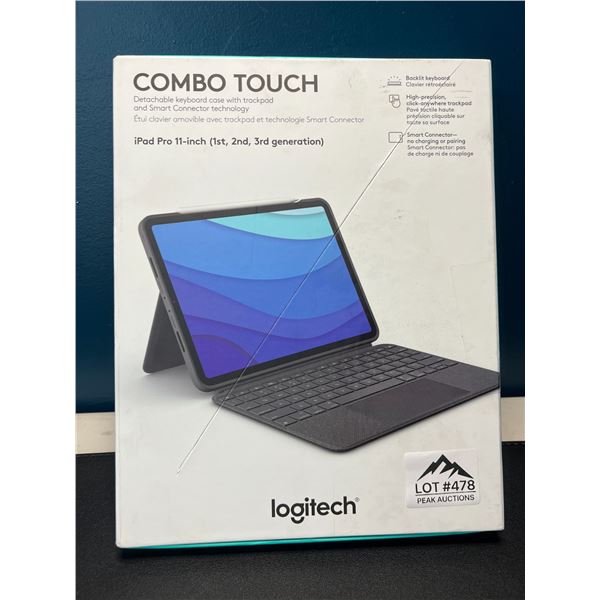 Lot of 1 Logitech Combo Touch Detachable Keyboard Case w/ Trackpad