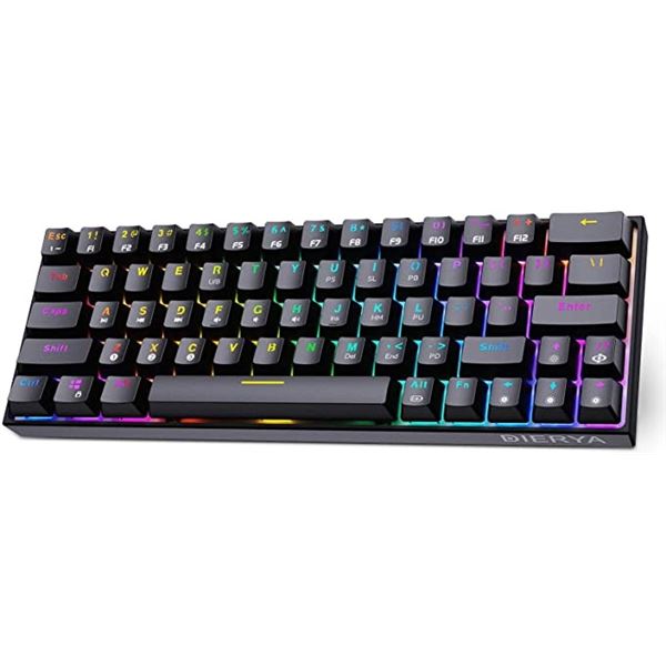 Lot of 1 DIERYA DK63 LED Keyboard - Bluetooth 5.1 Wireless or Wired Connection!