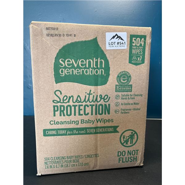 Lot of 1 Box of Seventh Generation Sensitive Baby Wipes - 7packs x 72 wipes per pack